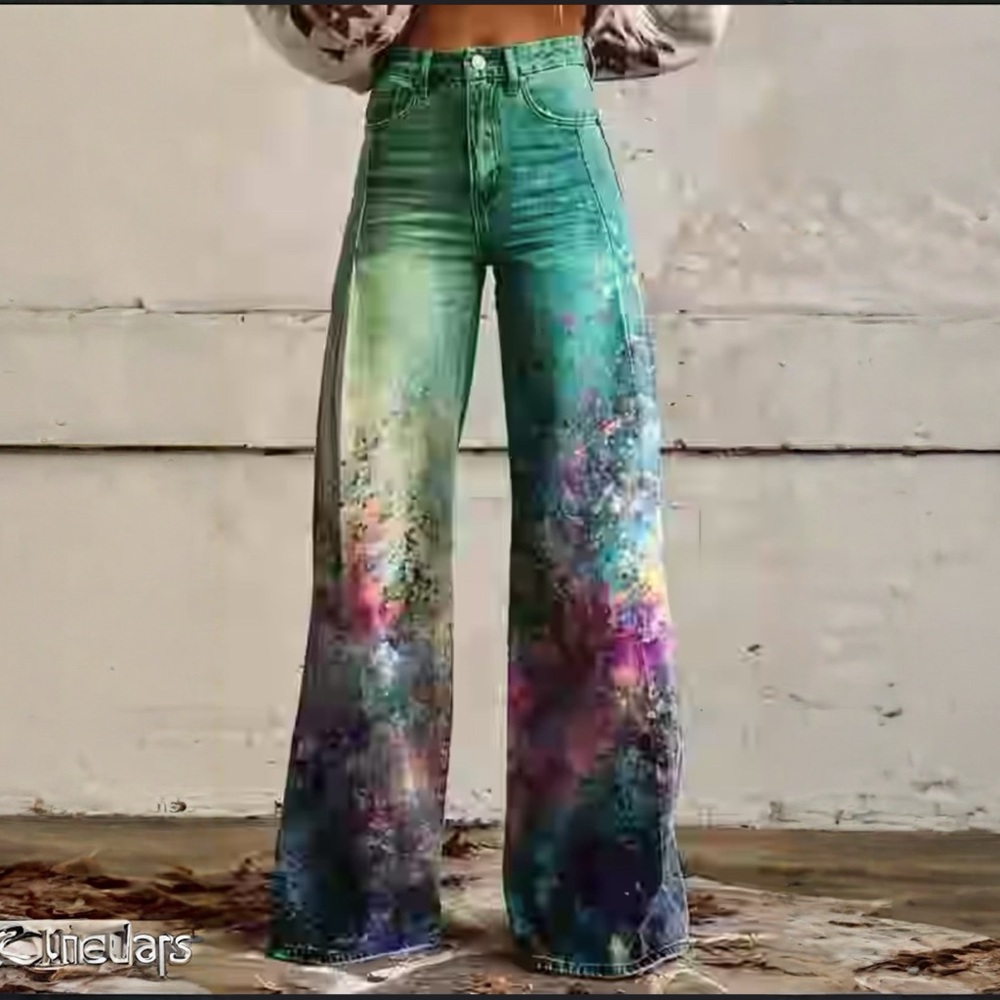 Vibrant Multicolor Flare & Wide Leg Jeans